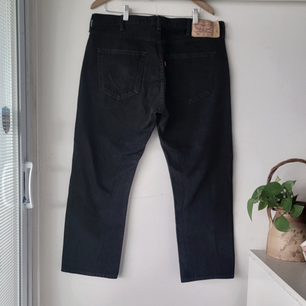 Levi's 501 Original Straight Leg Button  Fly Black Jeans  Size ( 37.5" ×27") - Picture 9 of 15